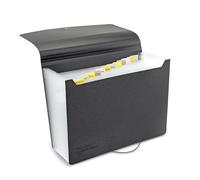 Rapesco 1638 Trieur à Soufflets Extensible 13 Compartiments, A4, Noir | Protection Antibactérienne Germ-Savvy