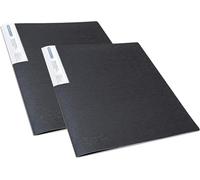 Rapesco 1643 Protège-Document avec 20 Pochettes, A4, Noir, Lot de 2 | Protection Antibactérienne Germ-Savvy