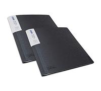 Rapesco 1644 Protège-Document avec 40 Pochettes, A4, Noir, Lot de 2 | Protection Antibactérienne Germ-Savvy