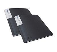 Rapesco 1645 Protège-Document avec Protection Antibactérienne, 100 Pochettes, A4, Noir, Lot de 2