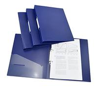 Rapesco Classeur 1660 à 2 anneaux antibactérien A4 Dos 35 mm Bleu Lot de 4