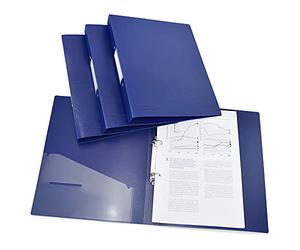 Rapesco 1660 Classeur à 2 Anneaux avec Dos de 35 mm, A4, Bleu, Lot de 4 | Protection Antibactérienne Germ-Savvy