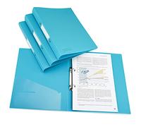 Rapesco 1664 Classeur à 2 Anneaux, Dos de 35 mm, A4, Turquoise, Lot de 4 | Protection Antibactérienne Germ-Savvy