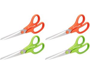 Rapesco 1666 Germ-Savvy Antibactérien, Ciseaux 21 cm avec Lames en Titane et Poignées Souples, Couleurs Assorties, Lot de 2