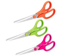 Rapesco 1667 Ciseaux 21 cm, Lames en Titane, Poignées Souples, Lot de 3 | Couleurs Assorties, Protection Antibactérienne Germ-Savvy