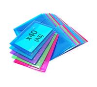 Rapesco 1680 ECO Pochette à Bouton Pression Recy A5, Lot de 40 | Couleurs Transparentes Assorties