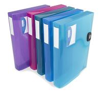 Rapesco 1690 Boîtes à Documents Rigides, Dos de 40 mm, A4, Couleurs Transparentes Assorties, Lot de 5