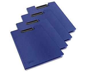 Rapesco 1698 Germ-Savvy Antibactérien, Porte-Blocs à Rabat A4, Bleu, Lot de 4