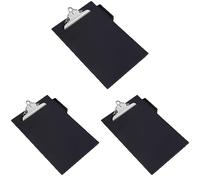 Rapesco CD1000B2 Porte-Bloc Recouvert de PVC à Grande Capacité, A4+ / Papier Ministre, Noir (Lot de 3)