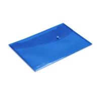 Rapesco 0687 ECO Pochette à Bouton Pression Recy 4+, Bleu Transparent Vif, Lot de 5