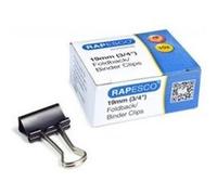 Rapesco Pinces double clip 1429 – 19 mm noir – Boîte de 80