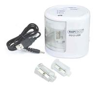Rapesco Taille-Crayon Électrique Double Ps12-Usb, Blanc
