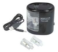 Rapesco Taille-crayon électrique PS12-USB double fonction, arrêt automatique, noir