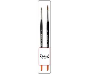 Raphael Pinceau Series 8404 ,kolinsky Rouge Sable Pinceau ,Set 2pcs,Taille 0 . 2 France