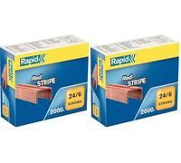 Rapid 11700245 Boîte de 2000 Agrafes 24/6 Rouge (Lot de 2)