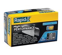 RAPID 11890131, Agrafes haute performance pour matériaux denses, couronne étroite N°28, longueur des branches 9mm, Pattes divergentes pour câbles, acier galvanisé avec revêtement résine, 5000 pièces