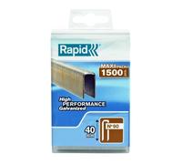 Rapid Agrafes étroites n°90/40 mm – 1500 pièces – Fil galvanisé – Pointes résinées – Emballage FSC