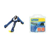 RAPID, 23468100, Pince à Grillage, avec Chargeur rapide, FP222 5-11 mm Bleu/Noir & 40108802, Agrafes de grillage galvanisées vertes, VR22, 5-11mm, 215 pièces, Haute performance