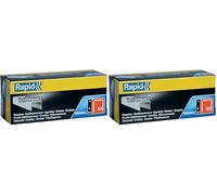 Rapid, 23808700, Agrafes en Fil fin N°53, Longueur 4 mm, 5000 Pièces, Pour le textile et la décoration, Fil galvanisé, Haute performance Gris (Lot de 2)