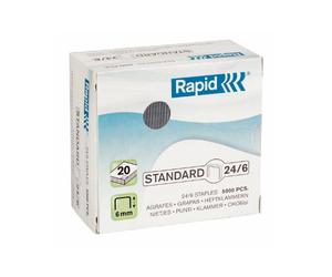 Rapid 24859800 Boîte de 5000 Agrafes 24/6 mm Galva | Utilisation avec agrafeuses de bureau et électriques, fil galvanisé, 24859800