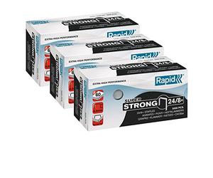 Rapid 24860100 Agrafes 24/8 Super Strong, acier galvanisé + mm Lot de 5000, 24/8+ Super Strong, 1