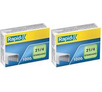 Rapid 24867600 Boîte de 1000 Agrafes 21/4 mm Galva (Lot de 2)