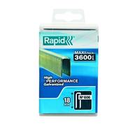 RAPID 40303094, Agrafes haute performance pour matériaux denses, couronne étroite N°606, longueur des branches 18mm, acier galvanisé avec revêtement résine, 3600 pièces, Boîte FSC
