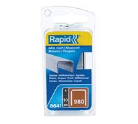 RAPID 40109546, Agrafes en fil plat N°980, Longueur 10 mm, 864 pièces, Pour les outils Swingline, Fil galvanisé Gris