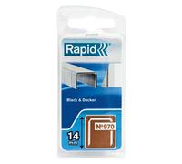 RAPID 40109553, Agrafes en fil plat N°970, Longueur 14mm, 970 Pièces, Pour les outils Black&Decker, Fil galvanisé Gris
