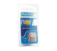 RAPID 40109599, Agrafes en fil plat N°970, Longueur 14mm, 670 Pièces, Pattes divergentes, Pour les outils Black&Decker, Fil galvanisé Gris