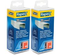 Rapid, 40303083, Agrafes en fil fin N°53, Longueur 6mm, 5000 pièces, Pour le textile et la décoration, Fil galvanisé, Haute performance Argent (Lot de 2)
