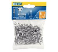 RAPID - Rivets Standard Ø4.0 x 8 mm - Rivets Aveugles en Aluminium - Sachet de 100 - Fixation Métal, Plastique & Automobile - Compatibles Pinces RP10, RP40, RP60, RP100 - (5000378)