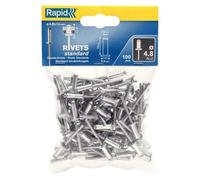 RAPID - Rivets Standard Ø4.8 x 14 mm - Rivets Aveugles en Aluminium - Sachet de 100 - Fixation Métal, Plastique & Automobile - Compatibles Pinces RP10, RP40, RP60, RP100 - (5000381)