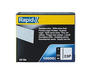 RAPID 5001361, Mini-pointes N°23P, Longueur 30mm, Sans tête, lot de 10000, pour cloueurs pneumatiques, Pour travaux de construction, Fixation invisible