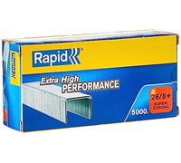 Rapid - Agrafes 26/8 Solides, Capacité 50 Feuilles, Acier Galvanisé, Boîte de 5000 Agrafes, SuperStrong Agrafes, 24862200