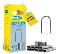 Rapid - Agrafes câbles n°7/ 14mm - 960pcs - Emballage FSC (40109524) | Fil galvanisé, Haute performance - Couronne arrondie - Pointes affûtées - Pour câbles basse tension max 50V