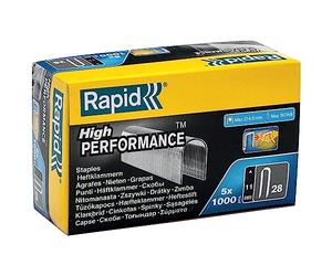 Rapid - Agrafes étroites n°28/ 11mm - 5000pcs - Boîte PRO (11891933) | Fil galvanisé - Couronne arrondie - Pointes divergentes et affûtées - Pour câbles basse tension max 50V, 4,5mm de diamètre