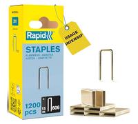 Rapid - Agrafes étroites n°606/ 15mm - 1200pcs - Emballage FSC (40109528) | Fil galvanisé recouvert de résine, Haute performance - Pointes affûtées - Pour matériaux denses, bois, cloisons, plancher