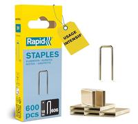 Rapid - Agrafes étroites n°606/ 18mm - 600pcs - Emballage FSC (40109529) | Fil galvanisé recouvert de résine, Haute performance - Pointes affûtées - Pour matériaux denses, bois, cloisons, plancher