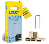 Rapid - Agrafes étroites n°606/ 23mm - 600pcs - Emballage FSC (40109530) | Fil galvanisé recouvert de résine, Haute performance - Pointes affûtées - Pour matériaux denses, bois, cloisons, plancher