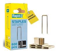 Rapid - Agrafes étroites n°606/ 30mm - 600pcs - Emballage FSC (40109532) | Fil galvanisé recouvert de résine, Haute performance - Pointes affûtées - Pour matériaux denses, bois, cloisons, plancher