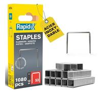 Rapid Agrafes N°53 40109512 – 12 mm, 1080 pièces, acier inoxydable, argent, haute performance
