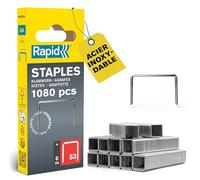Rapid - Agrafes fil fin Inox n°53/ 6mm - 1080pcs - Emballage FSC (40109509) | Fil galvanisé, Haute performance - Discrètes - Pointes affûtées - Pour le textile, étiquetage et la décoration