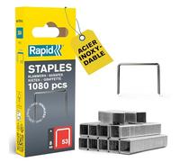 Rapid - Agrafes fil fin Inox n°53/ 8mm - 1080pcs - Emballage FSC (40109510) | Fil galvanisé, Haute performance - Discrètes - Pointes affûtées - Pour le textile, étiquetage et la décoration