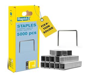 Rapid - Agrafes fil fin n°13/ 10mm - 5000pcs - Emballage FSC (40303081) | Fil galvanisé, Haute performance - Discrètes - Pointes affûtées - Pour le textile, tapisserie, étiquetage et la décoration
