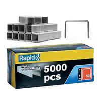 Rapid - Agrafes fil fin n°53/ 8mm - 5000pcs - Boîte PRO (11857050) | Fil galvanisé, Haute performance - Discrètes - Pointes affûtées - Pour le textile, étiquetage et la décoration