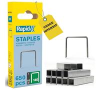 Rapid - Agrafes fil plat n°140/ 10mm - 650pcs - Emballage FSC (40109515) | Fil galvanisé, Haute performance - Pointes affûtées - Pour les travaux de construction et d’isolation