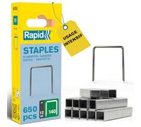 Rapid - Agrafes fil plat n°140/12mm - 650pcs - Emballage FSC (40109516) | Fil galvanisé, Haute performance - Pointes affûtées - Pour les travaux de construction et d’isolation