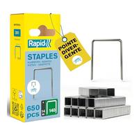 Rapid Agrafes N°140 (140/14) 14 mm – pattes divergentes – fil galvanisé – 648 pièces