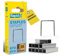 Rapid Agrafes en Fil Plat n°970 12mm - Blister de 672 Agrafes Galvanisées - Compatibles avec les Outils Rapid et Black & Decker